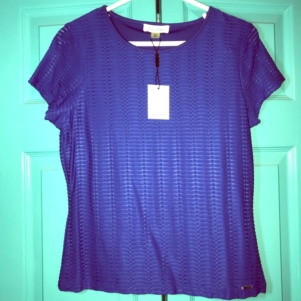 NWT Calvin Klein cobalt blue women’s top M